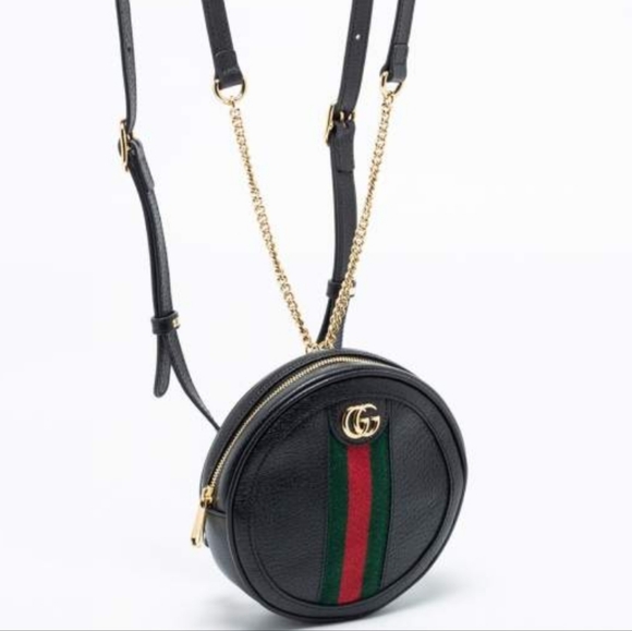 Gucci Ophidia Canteen Backpack *Black Leather - Picture 1 of 9
